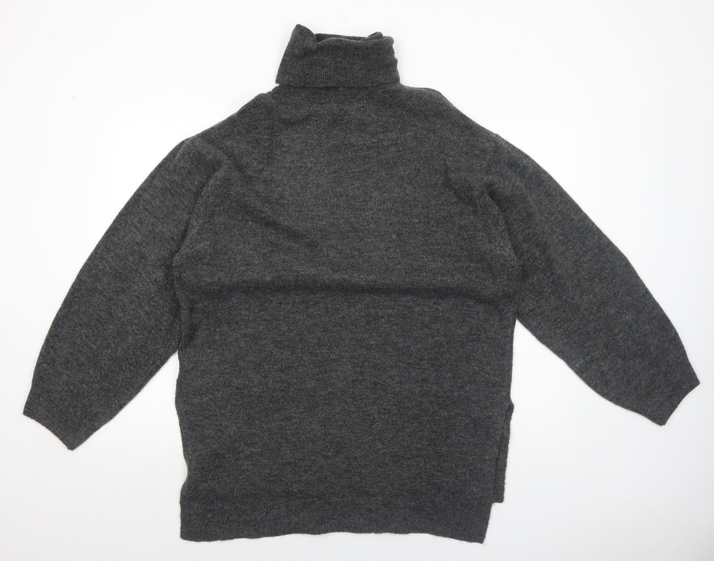 H&M Womens Grey Roll Neck Acrylic Pullover Jumper Size M