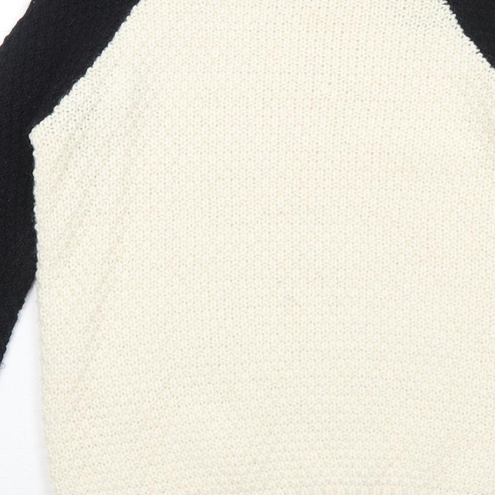 Marks and Spencer Womens Ivory Round Neck Acrylic Pullover Jumper Size 6