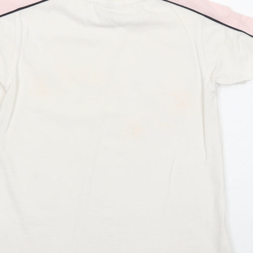 ellesse Girls White Cotton Basic T-Shirt Size 6-7 Years Round Neck Pullover