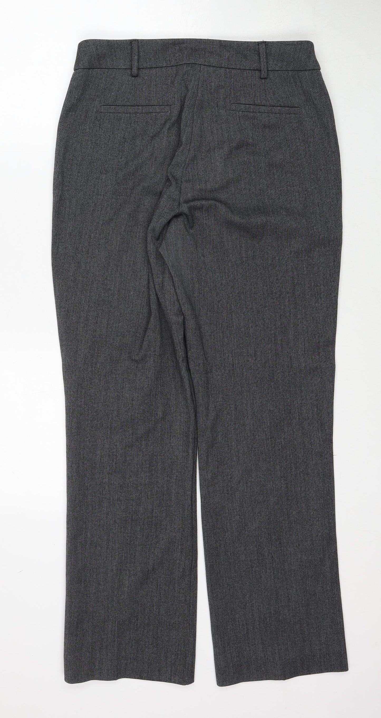 Debenhams Womens Grey Geometric Polyester Trousers Size 12 Regular Zip