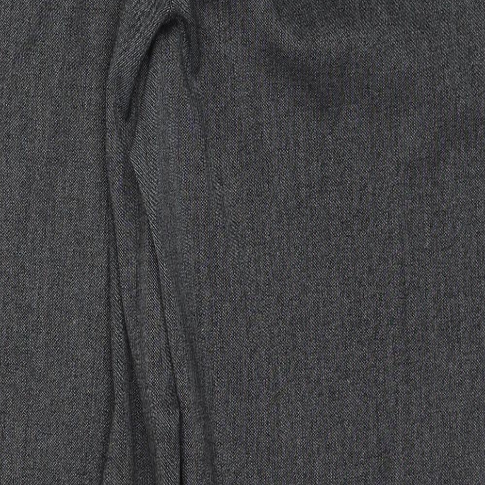 Debenhams Womens Grey Geometric Polyester Trousers Size 12 Regular Zip