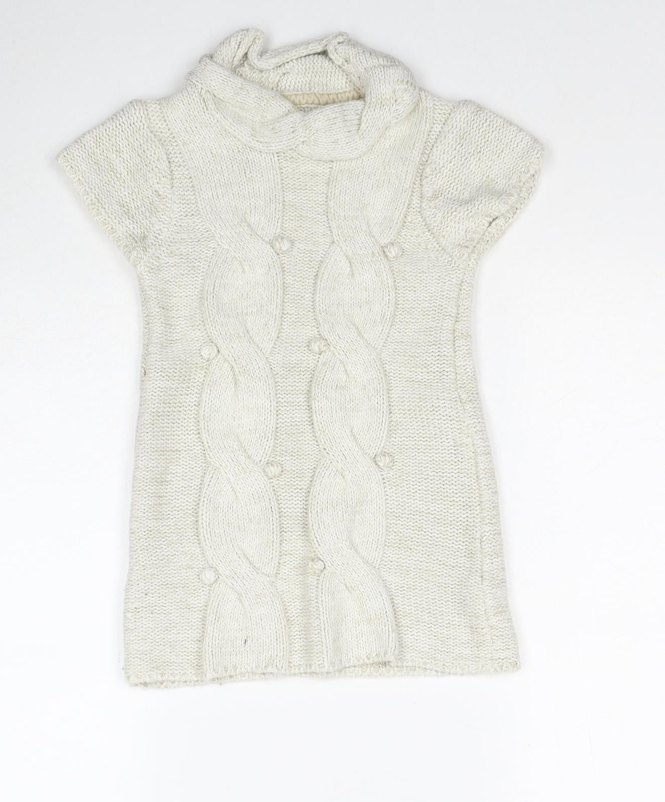 Young Dimension Girls Ivory Round Neck Acrylic Pullover Jumper Size 5-6 Years Pullover