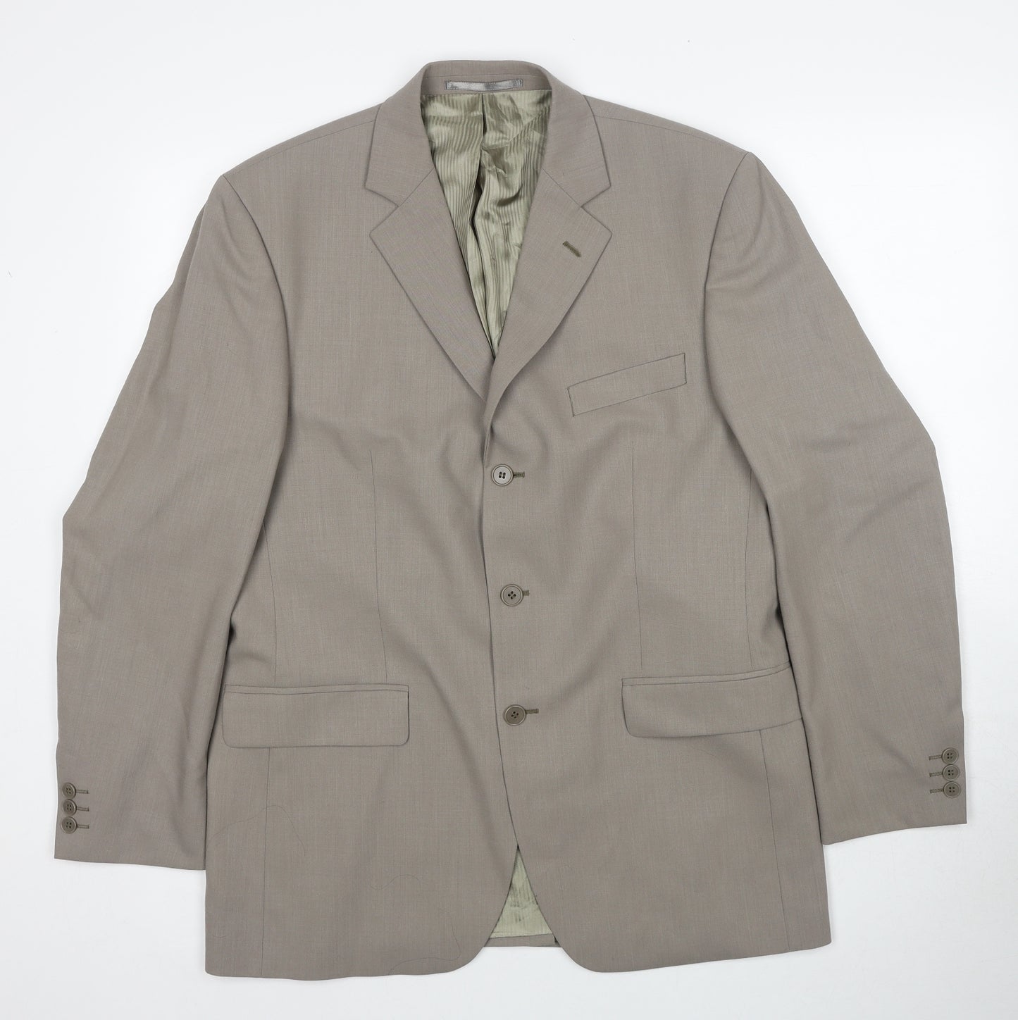Burton Mens Beige Wool Jacket Suit Jacket Size 40 Regular