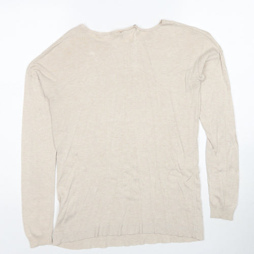 Atmosphere Womens Beige Boat Neck Viscose Pullover Jumper Size 8