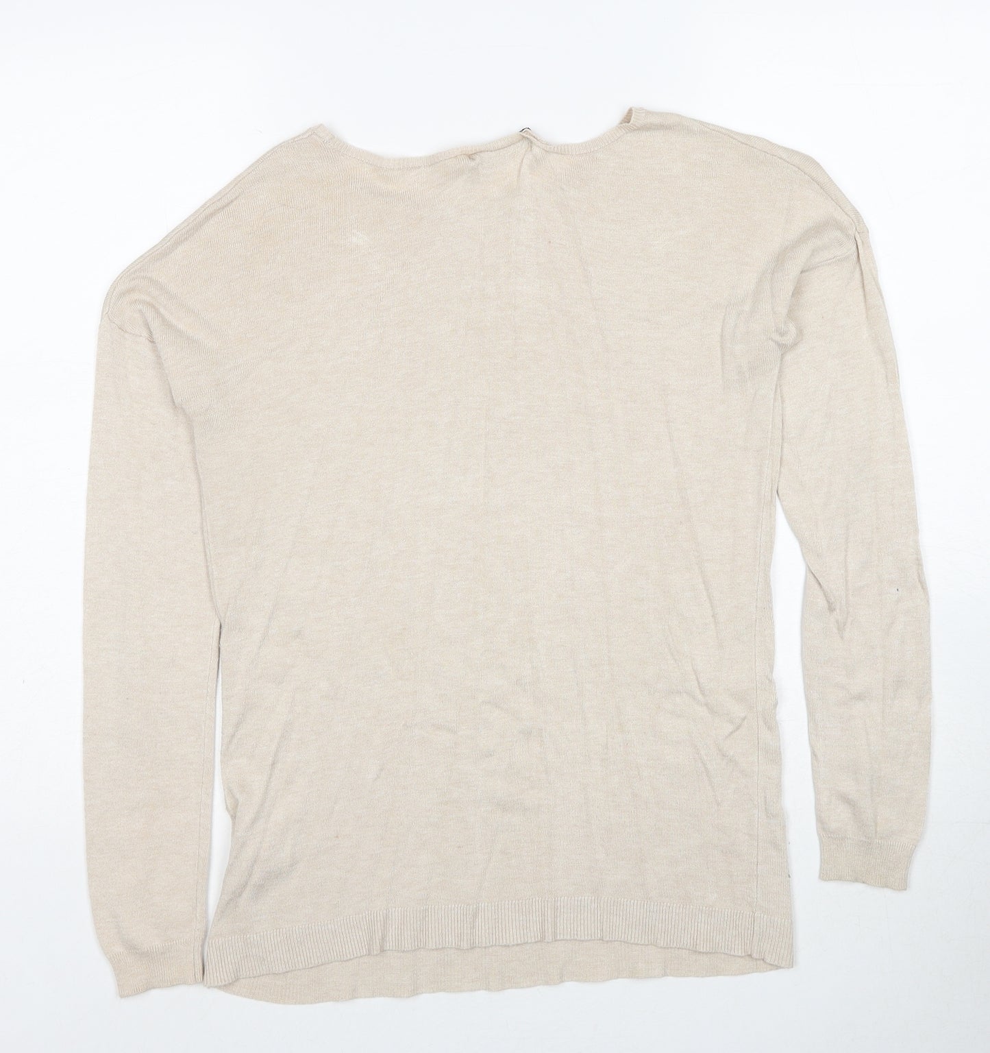Atmosphere Womens Beige Boat Neck Viscose Pullover Jumper Size 8
