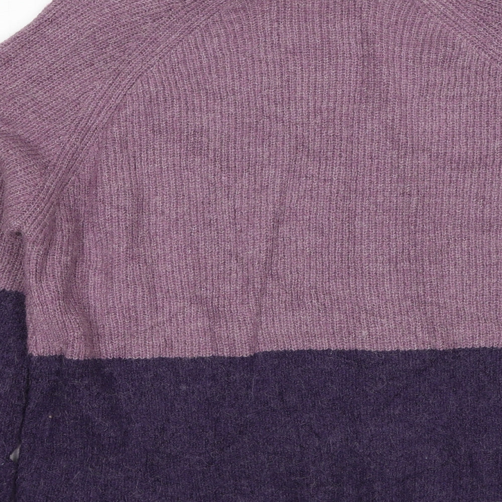 NEXT Womens Purple V-Neck Acrylic Pullover Jumper Size M
