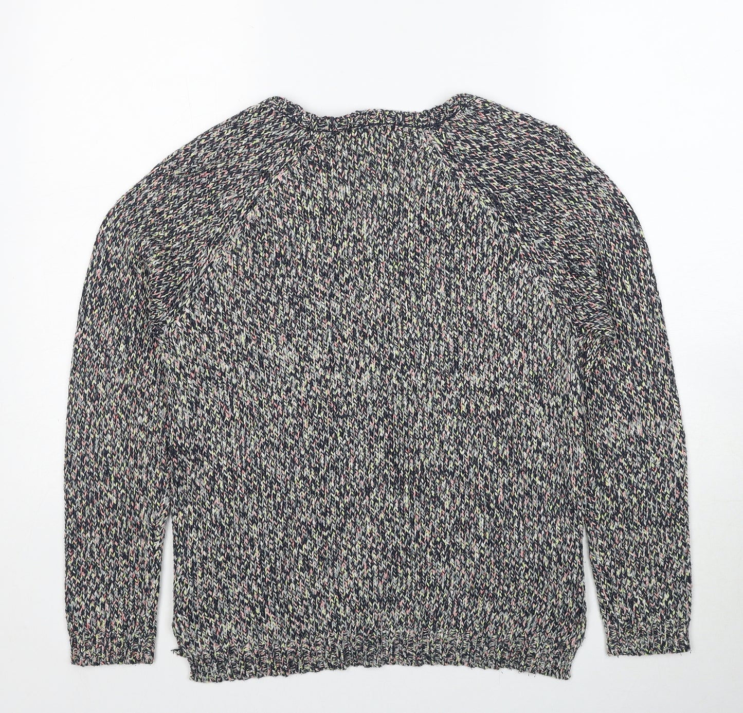 Marks and Spencer Womens Multicoloured V-Neck Acrylic Pullover Jumper Size 8