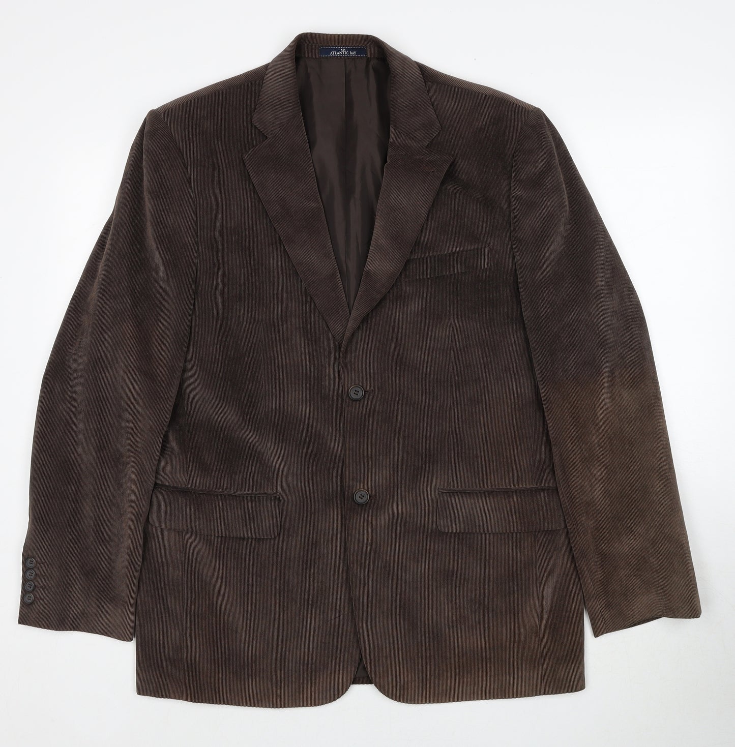 Atlantic Bay Mens Brown Polyester Jacket Blazer Size M Regular