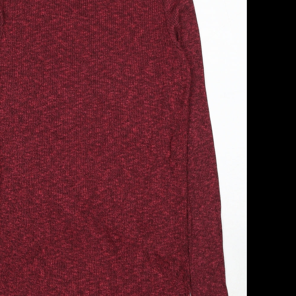 Bershka Girls Red Roll Neck Viscose Pullover Jumper Size S Pullover