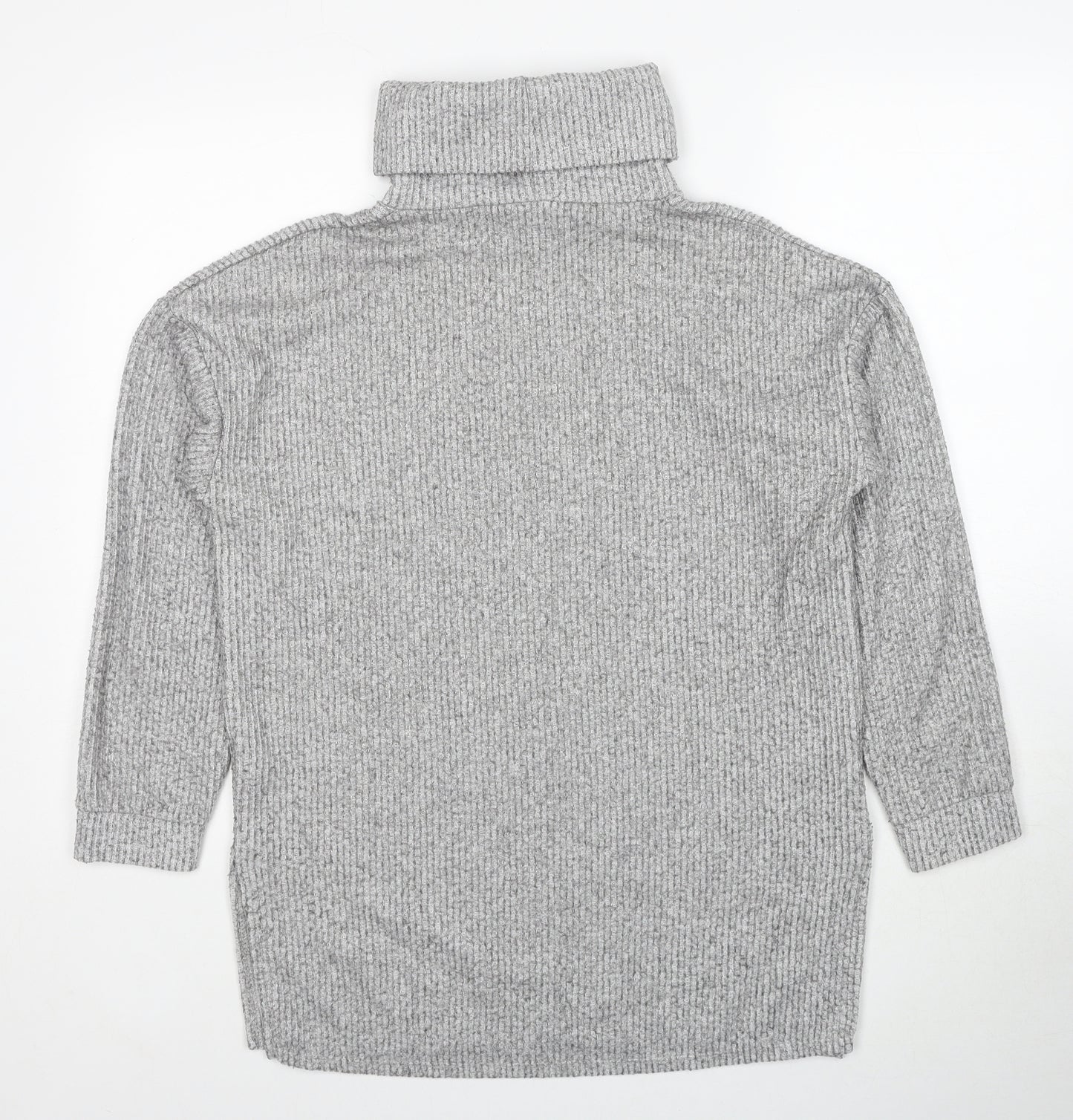 New Look Womens Grey Roll Neck Polyester Pullover Jumper Size M