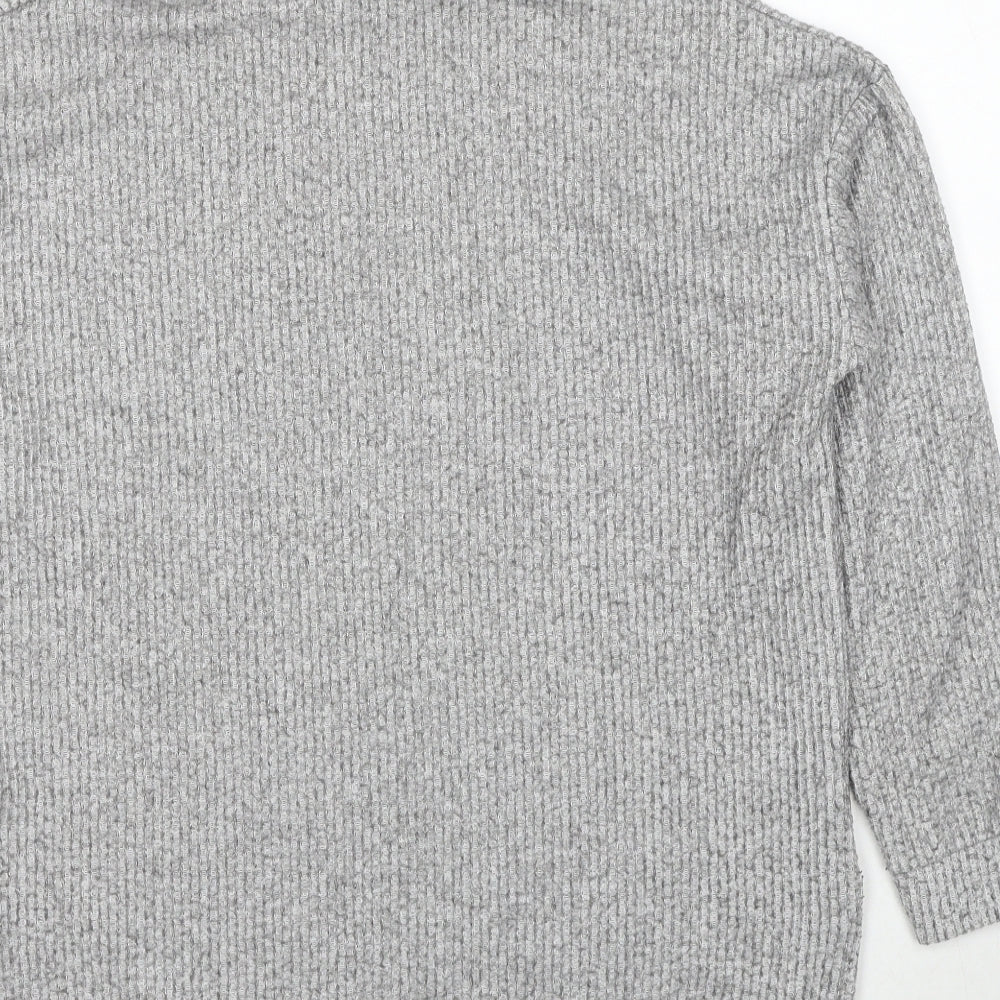 New Look Womens Grey Roll Neck Polyester Pullover Jumper Size M