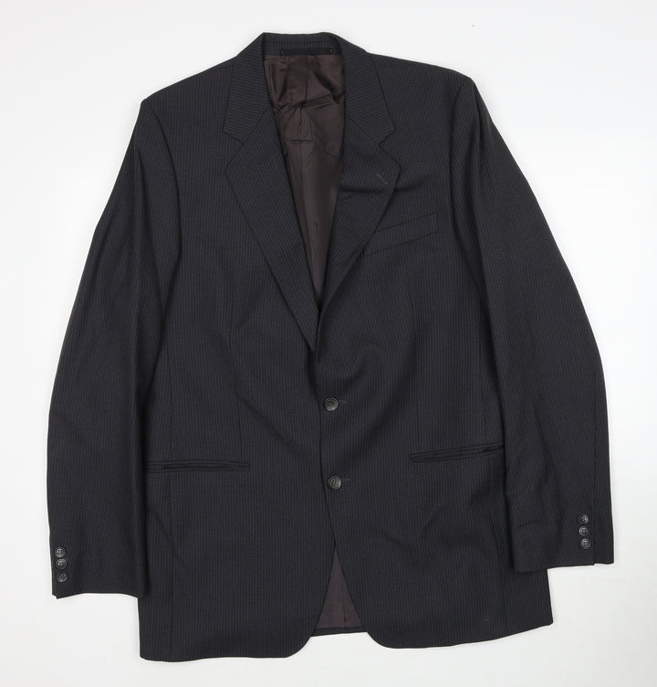 Cuningham Mens Grey Striped Polyester Jacket Suit Jacket Size 42 Regular