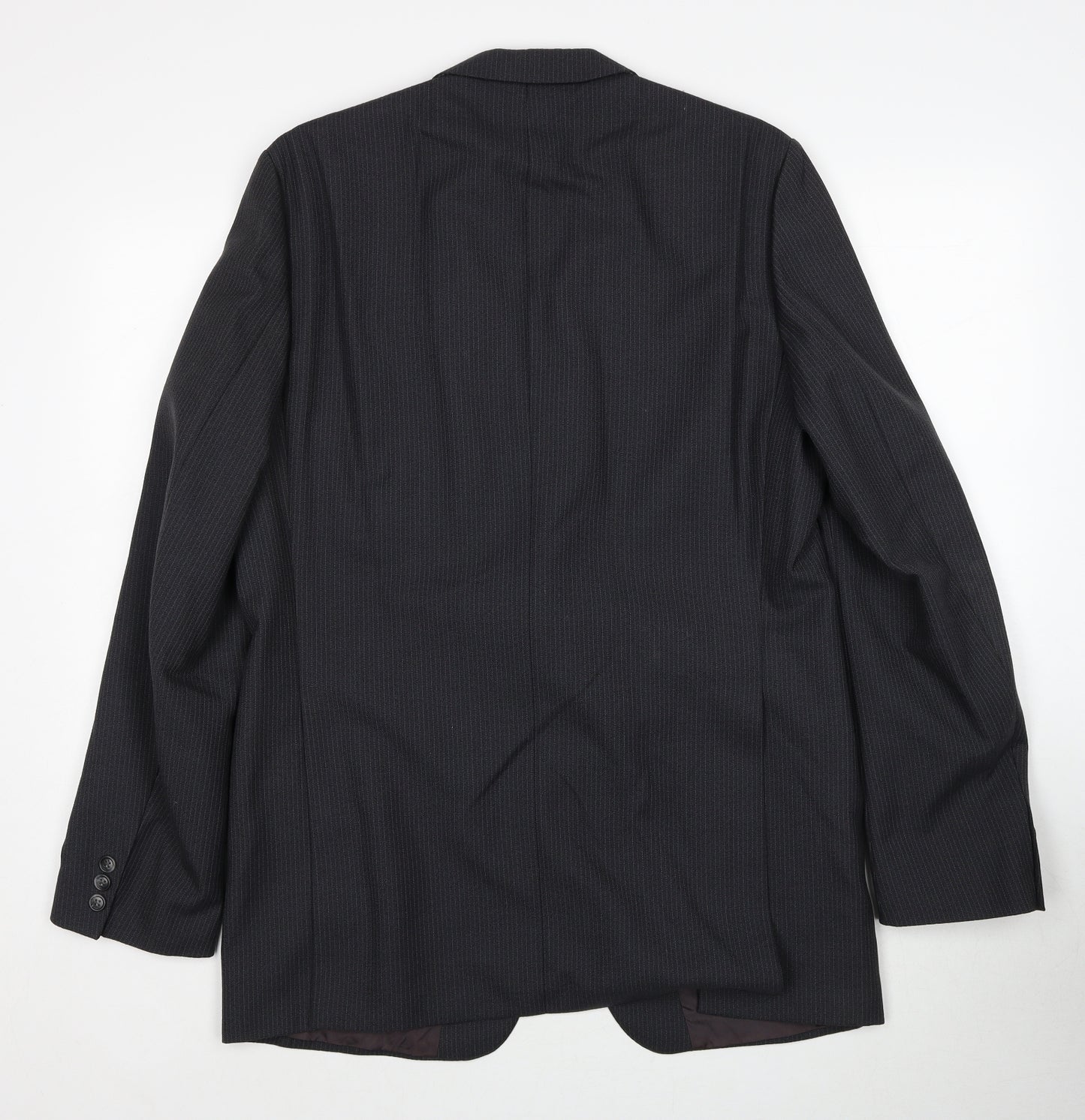 Cuningham Mens Grey Striped Polyester Jacket Suit Jacket Size 42 Regular