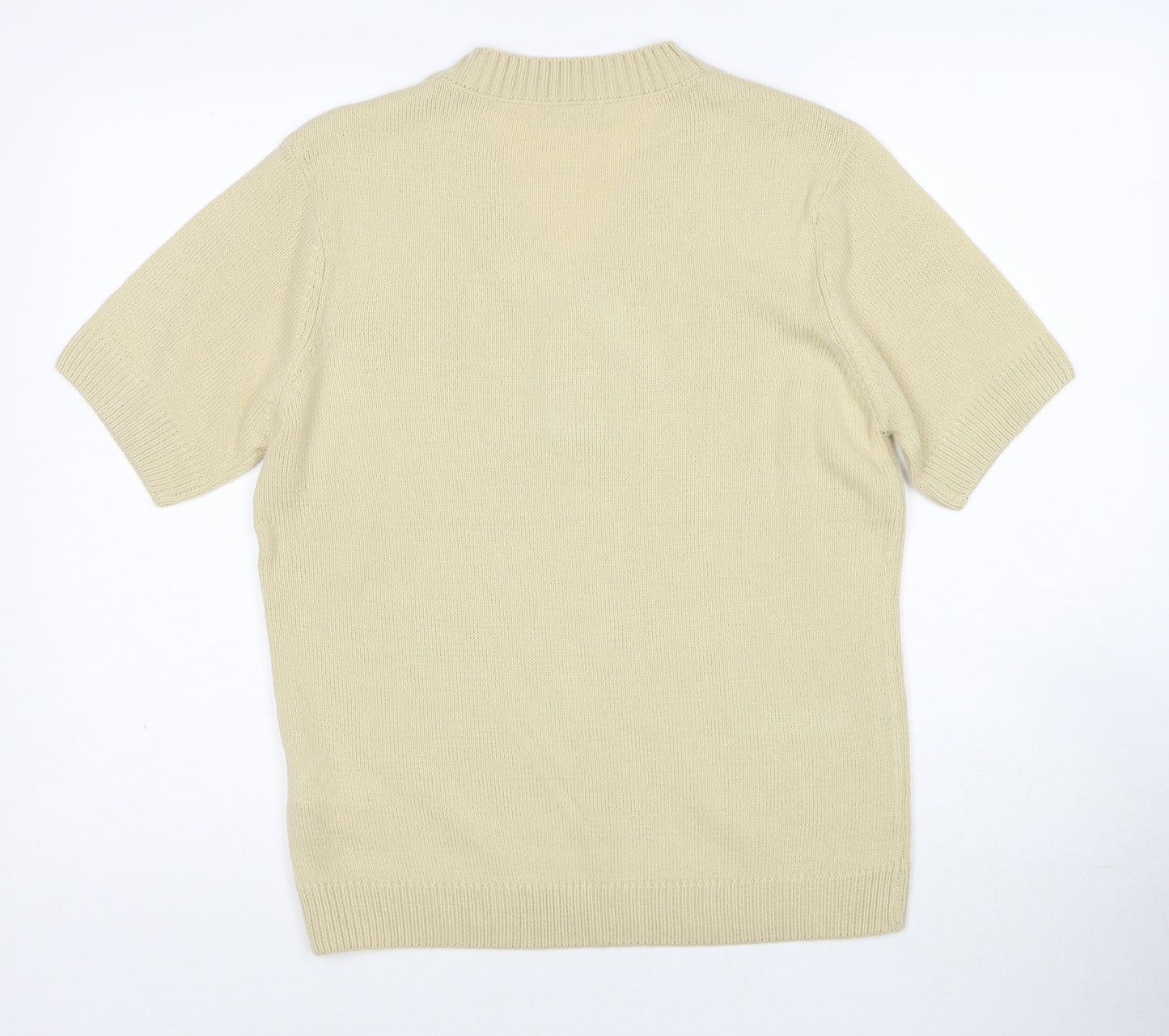 Damart Womens Beige V-Neck Acrylic Pullover Jumper Size 14 - Size 14-16