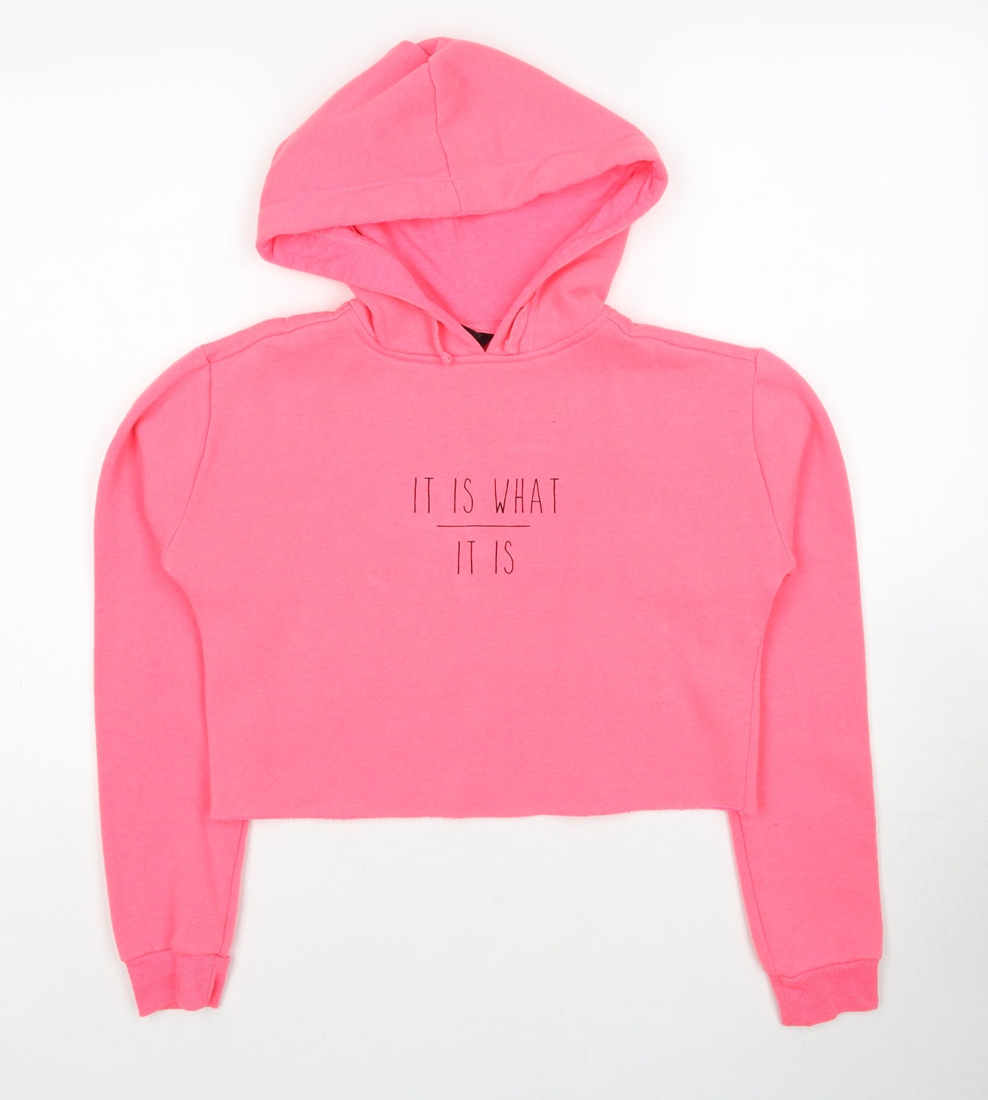 New Look Girls Pink Polyester Pullover Hoodie Size 12-13 Years Pullover - It Is What It Is