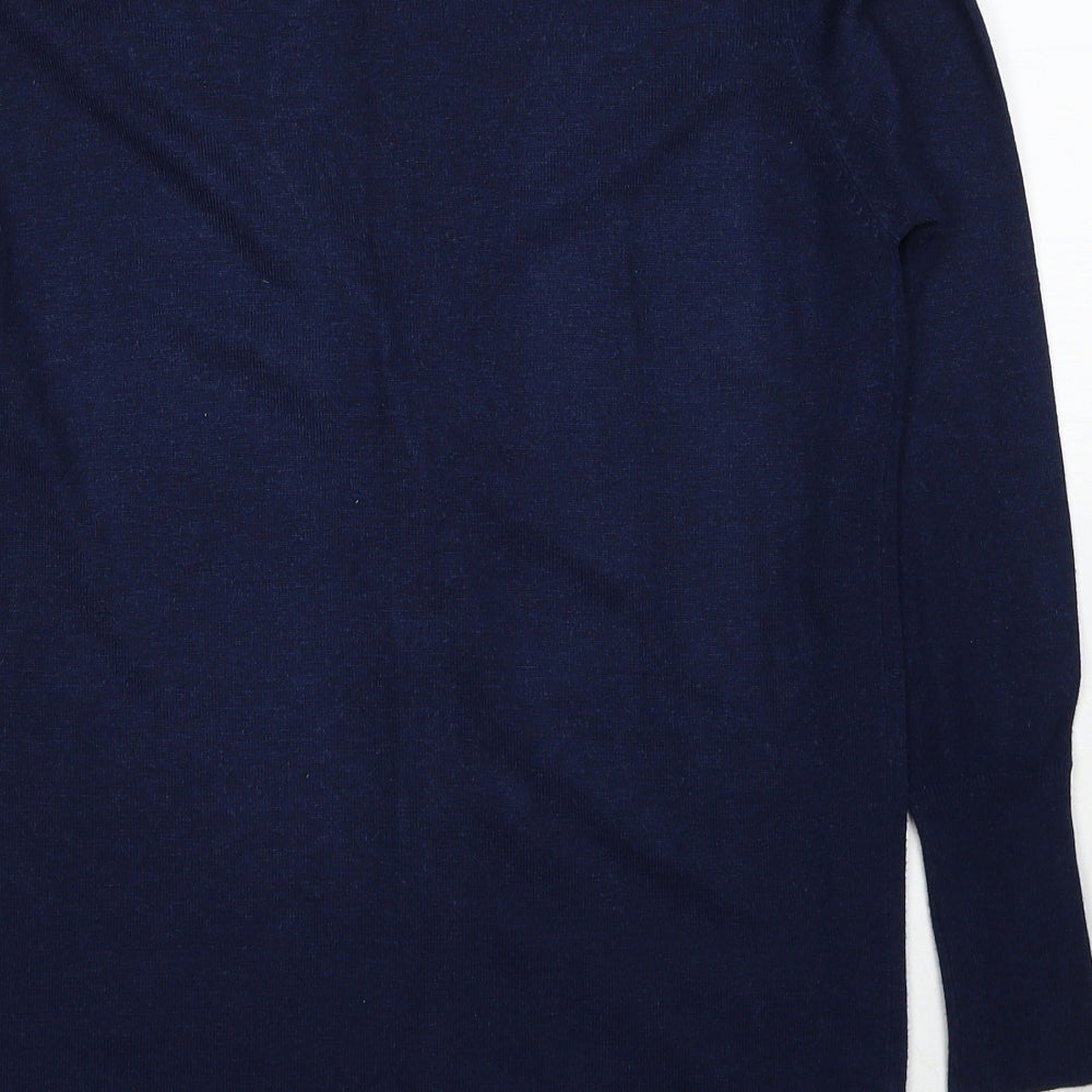Papaya Womens Blue V-Neck Viscose Cardigan Jumper Size 12