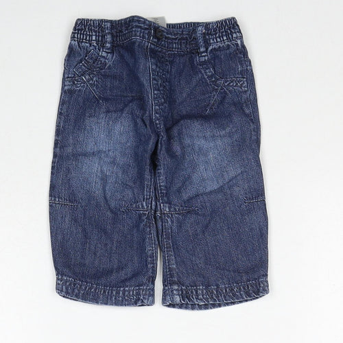 NEXT Boys Black Cotton Cropped Trousers Size 3-6 Months Pullover