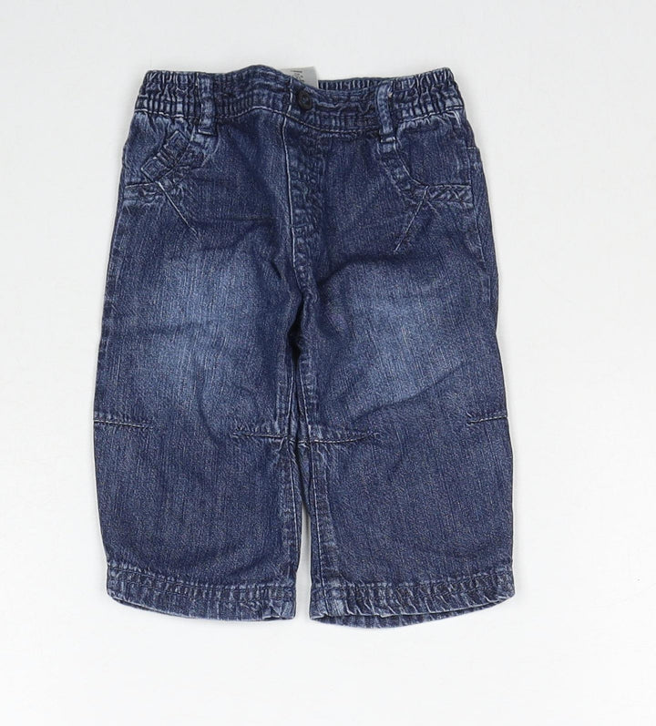 NEXT Boys Black Cotton Cropped Trousers Size 3-6 Months Pullover