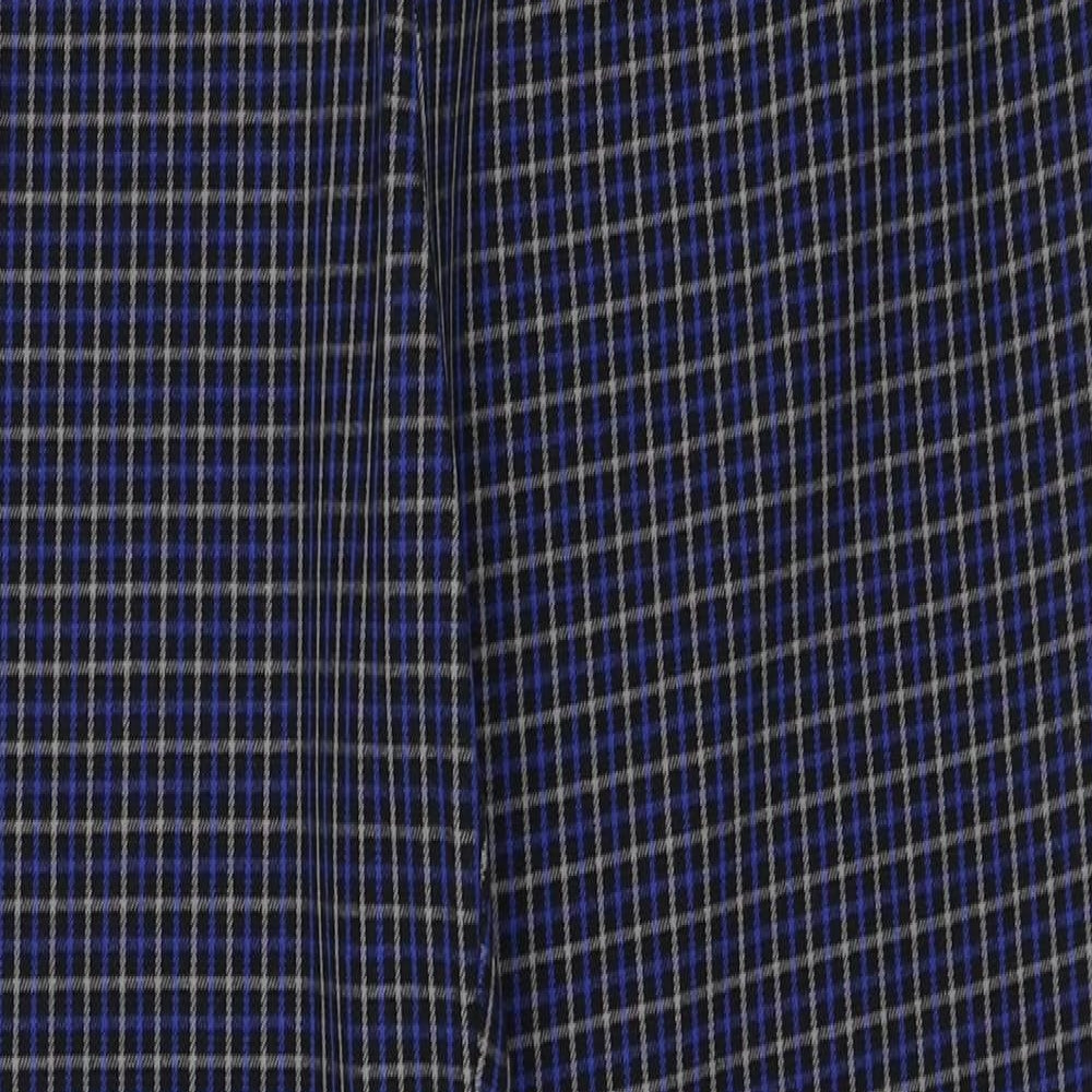 Gap Womens Blue Plaid Cotton Trousers Size 8 Slim Zip