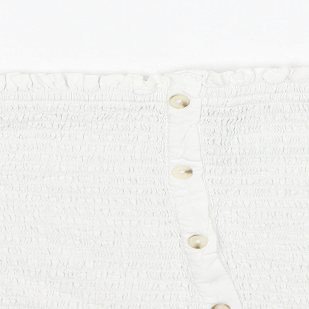 New Look Womens White Viscose Basic Tank Size 10 Off the Shoulder