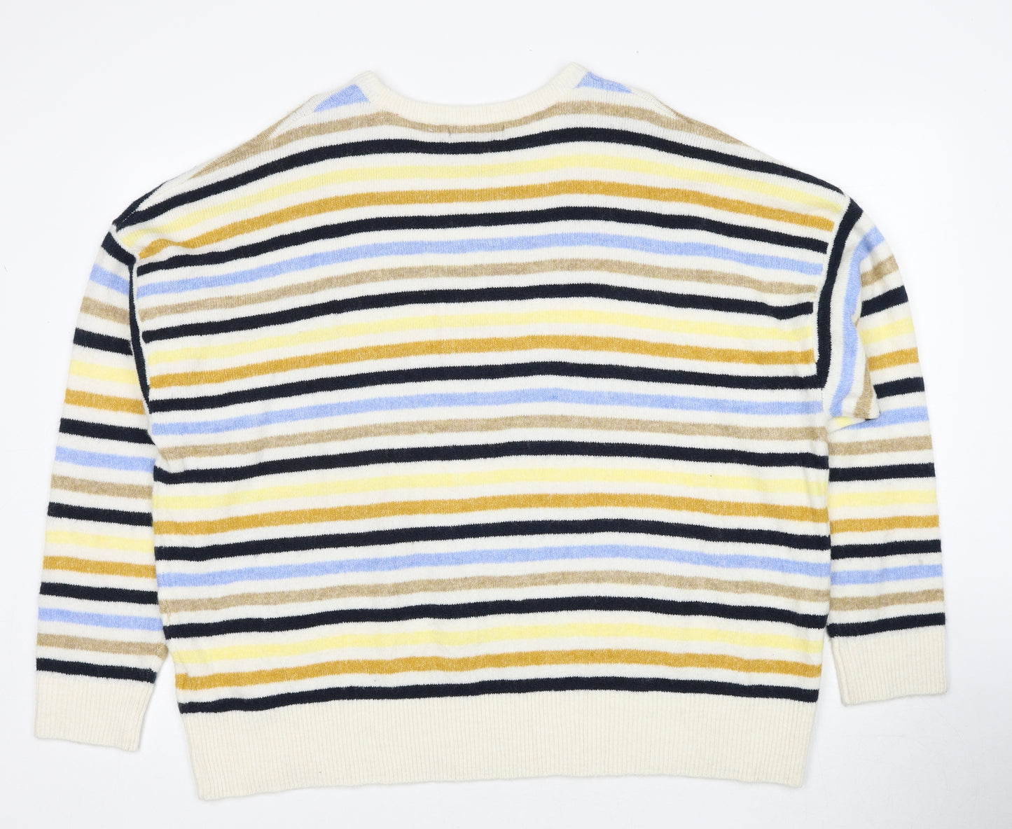 Marks and Spencer Womens Multicoloured Round Neck Striped Polyester Pullover Jumper Size XL