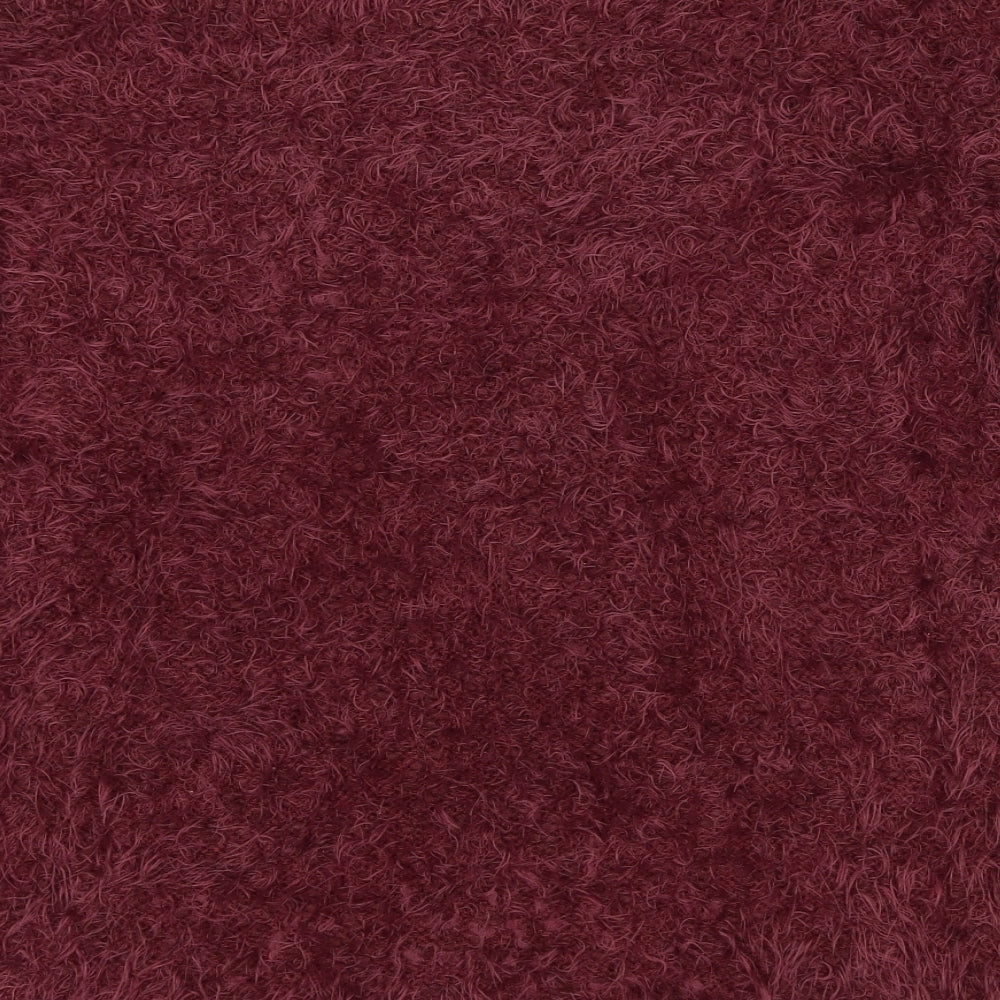 Peacocks Womens Red Boat Neck Polyester Pullover Jumper Size L - Fluffy