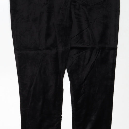 Preworn Womens Black Cotton Trousers Size 34 in Regular Zip