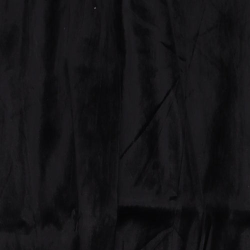 Preworn Womens Black Cotton Trousers Size 34 in Regular Zip