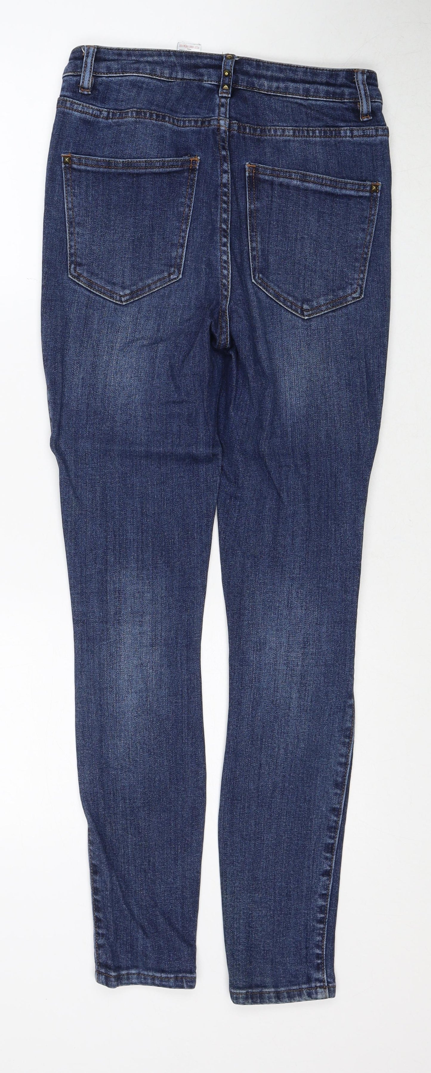 NEXT Womens Blue Cotton Skinny Jeans Size 8 Slim Zip