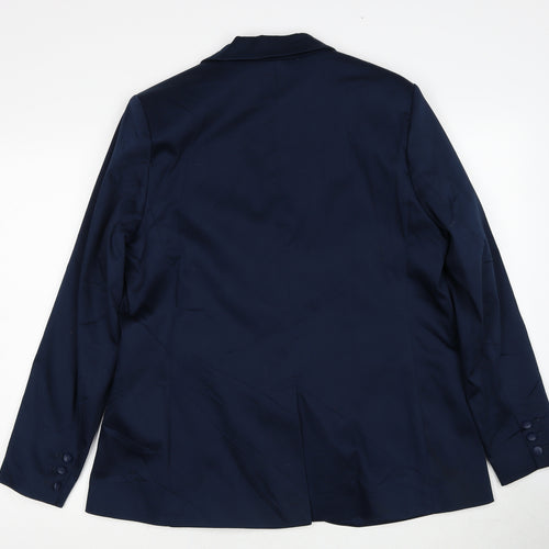 Marks and Spencer Womens Blue Cotton Jacket Suit Jacket Size 16