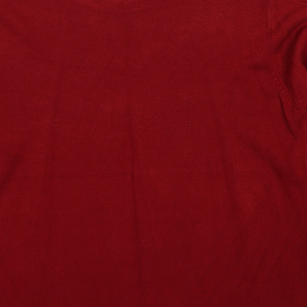 Reflect Womens Red Round Neck Acrylic Pullover Jumper Size L - Size L/XL