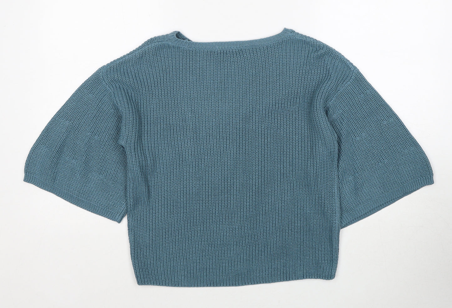 TU Womens Blue Round Neck Acrylic Pullover Jumper Size 8