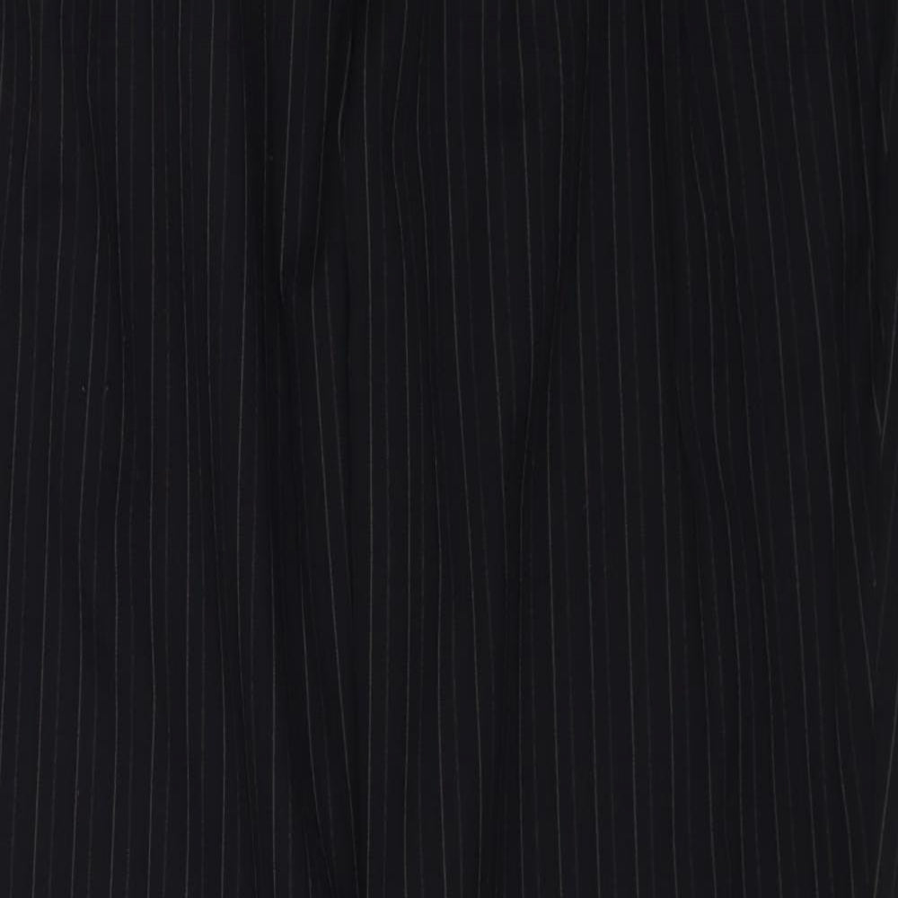 River Island Womens Black Striped Polyester Dress Pants Trousers Size 10 Regular Zip