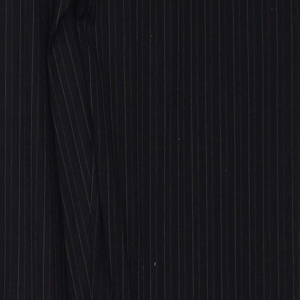 River Island Womens Black Striped Polyester Dress Pants Trousers Size 10 Regular Zip