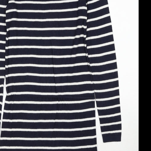 Smartset Womens Blue Striped Cotton Jumper Dress Size XS Round Neck Pullover