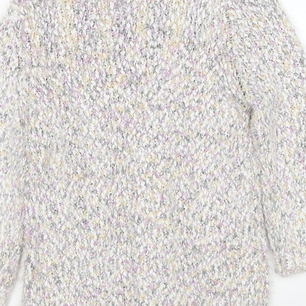 Original Knitwear Womens Pink Round Neck Acrylic Pullover Jumper Size M