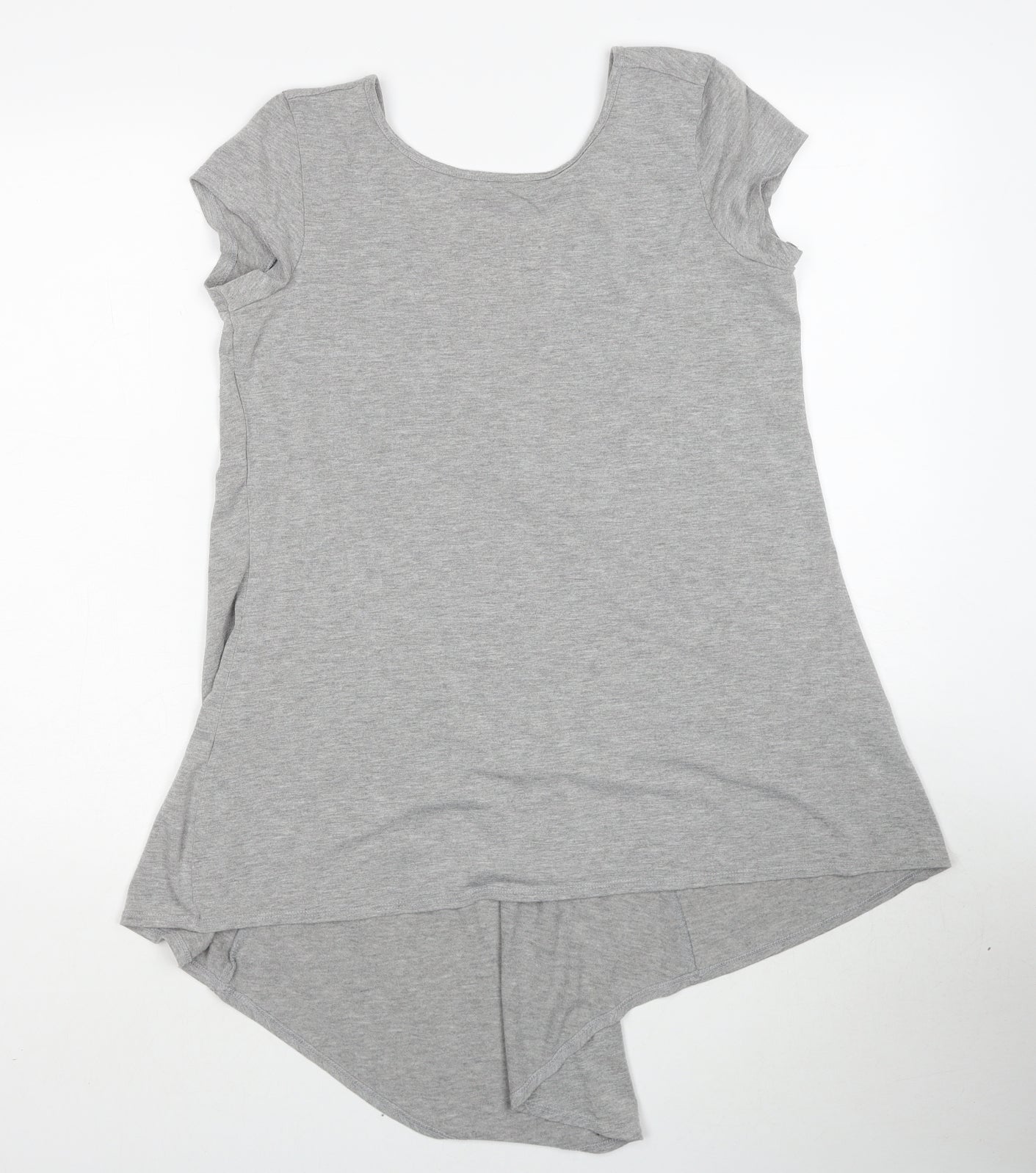 Papaya Womens Grey Polyester Basic T-Shirt Size 10 Round Neck