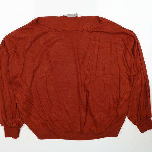 ASOS Womens Brown Boat Neck Acrylic Pullover Jumper Size 12
