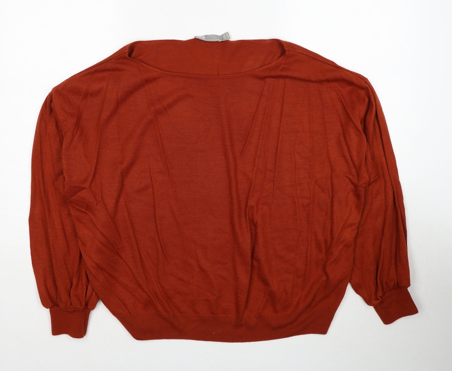 ASOS Womens Brown Boat Neck Acrylic Pullover Jumper Size 12