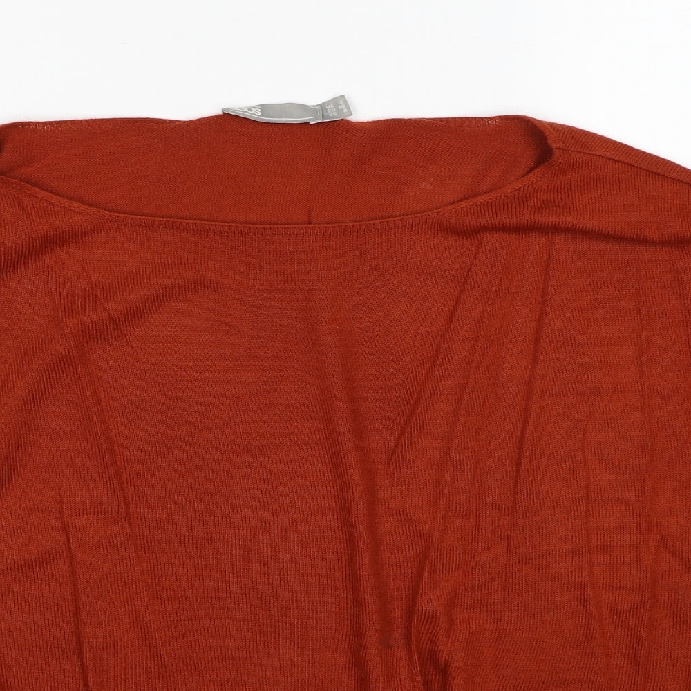 ASOS Womens Brown Boat Neck Acrylic Pullover Jumper Size 12