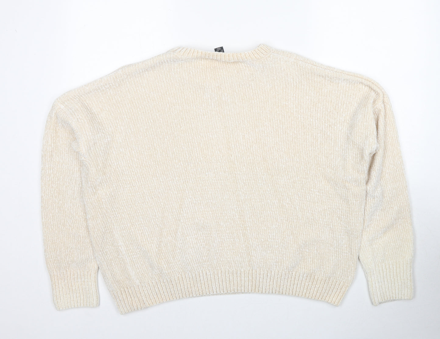 Primark Womens Beige Round Neck Polyester Pullover Jumper Size 12 - Size 12-14