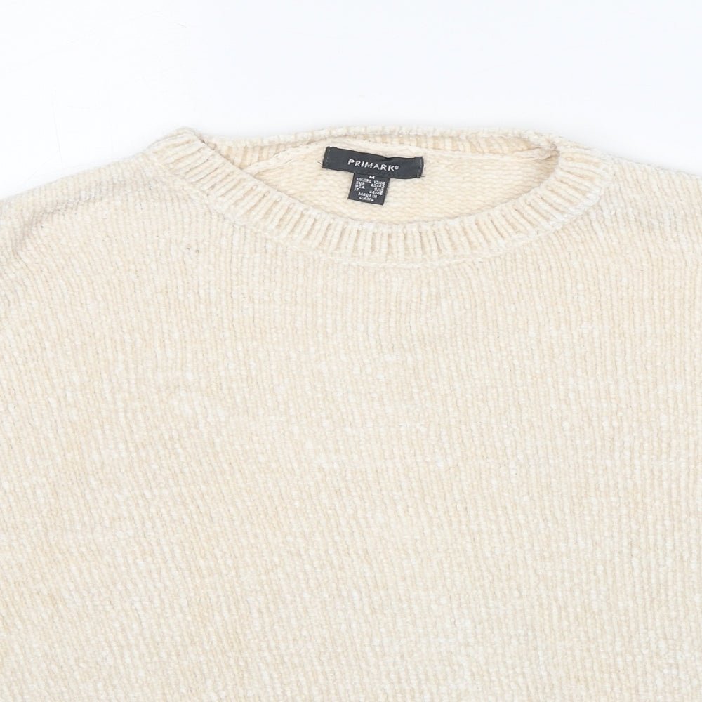 Primark Womens Beige Round Neck Polyester Pullover Jumper Size 12 - Size 12-14