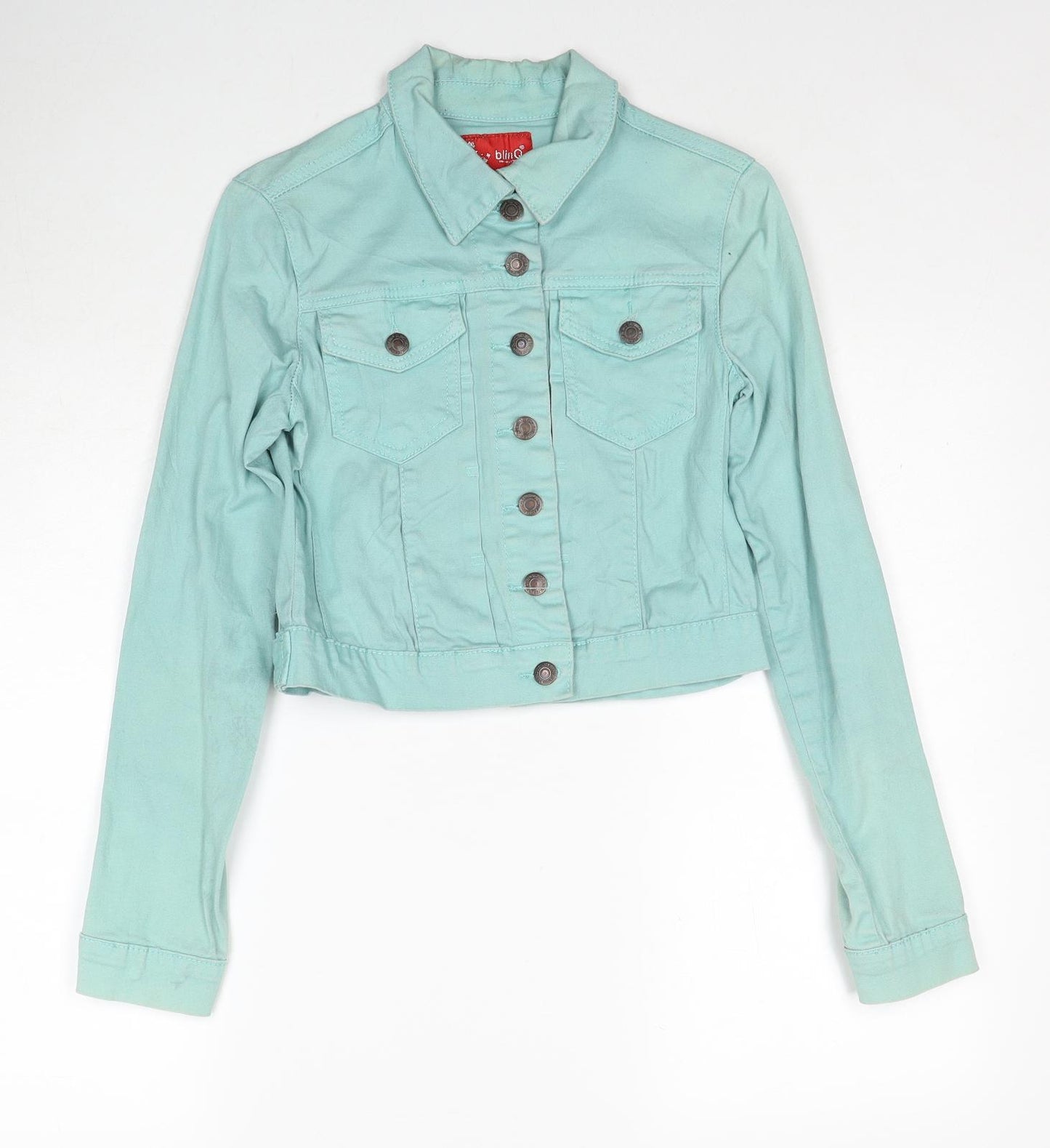Blinq Womens Blue Jacket Size 10 Button