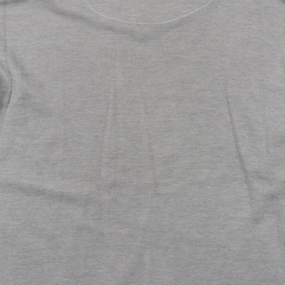 Ricci Mens Grey Round Neck Cotton Pullover Jumper Size M Long Sleeve