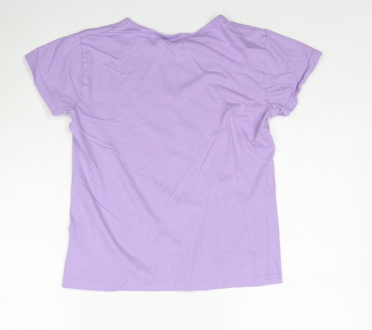 Friends Womens Purple Cotton Basic T-Shirt Size 8 Round Neck