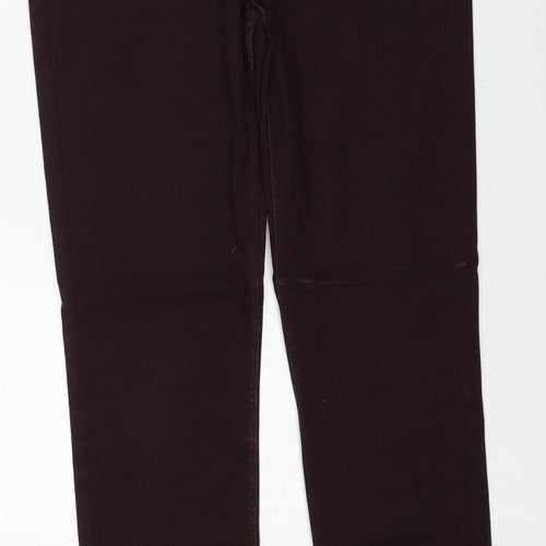 H&M Womens Red Cotton Skinny Jeans Size 12 Regular Zip