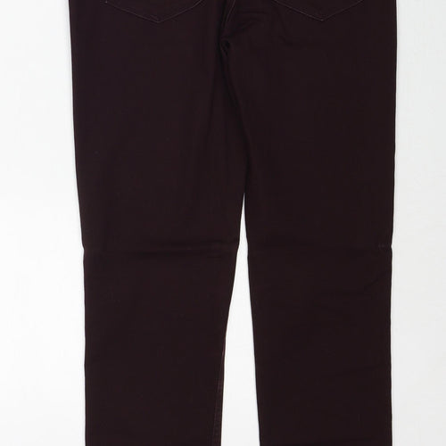 H&M Womens Red Cotton Skinny Jeans Size 12 Regular Zip
