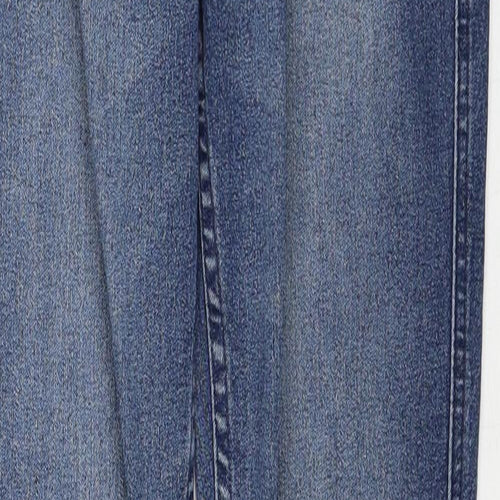 Denim & Co. Girls Blue Cotton Skinny Jeans Size 12-13 Years Regular Zip
