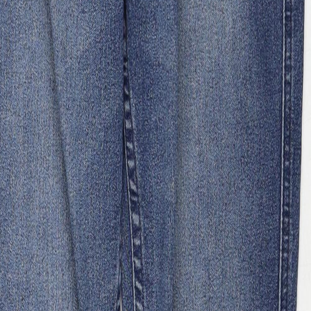 Denim & Co. Girls Blue Cotton Skinny Jeans Size 12-13 Years Regular Zip