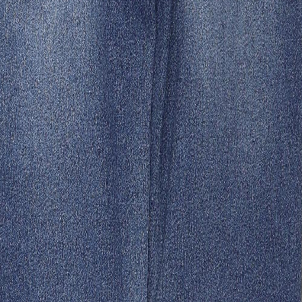 Denim & Co. Girls Blue Cotton Skinny Jeans Size 12-13 Years Regular Zip
